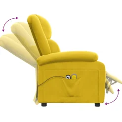 vidaXL Massagestoel elektrisch fluweel geel