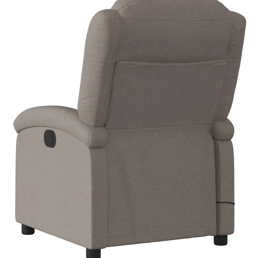 vidaXL Massagestoel elektrisch verstelbaar stof taupe