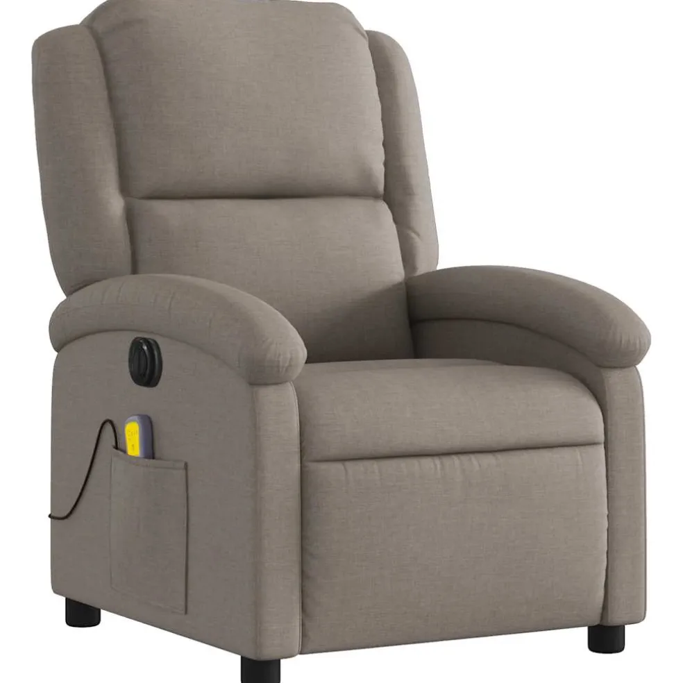 vidaXL Massagestoel elektrisch verstelbaar stof taupe