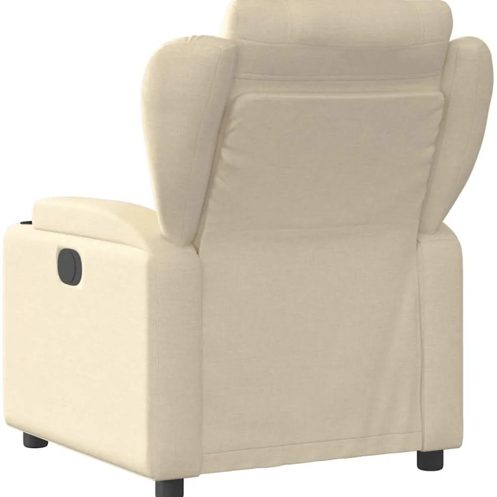 vidaXL Massagestoel elektrisch verstelbaar stof crèmekleurig