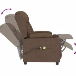 vidaXL Massagestoel elektrisch verstelbaar stof bruin