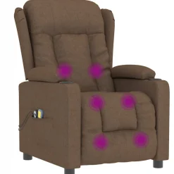 vidaXL Massagestoel elektrisch verstelbaar stof bruin