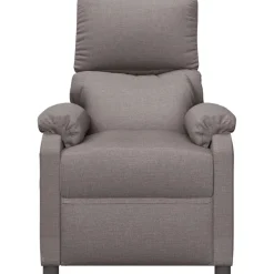 vidaXL Massagestoel elektrisch stof taupe