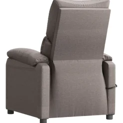 vidaXL Massagestoel elektrisch stof taupe