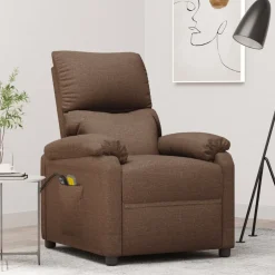 vidaXL Massagestoel elektrisch verstelbaar stof bruin