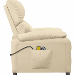 vidaXL Massagestoel elektrisch stof taupe