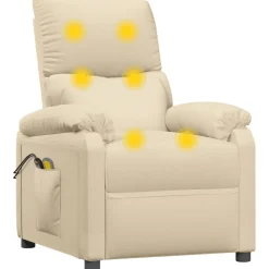 vidaXL Massagestoel elektrisch stof taupe