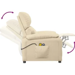 vidaXL Massagestoel elektrisch stof taupe