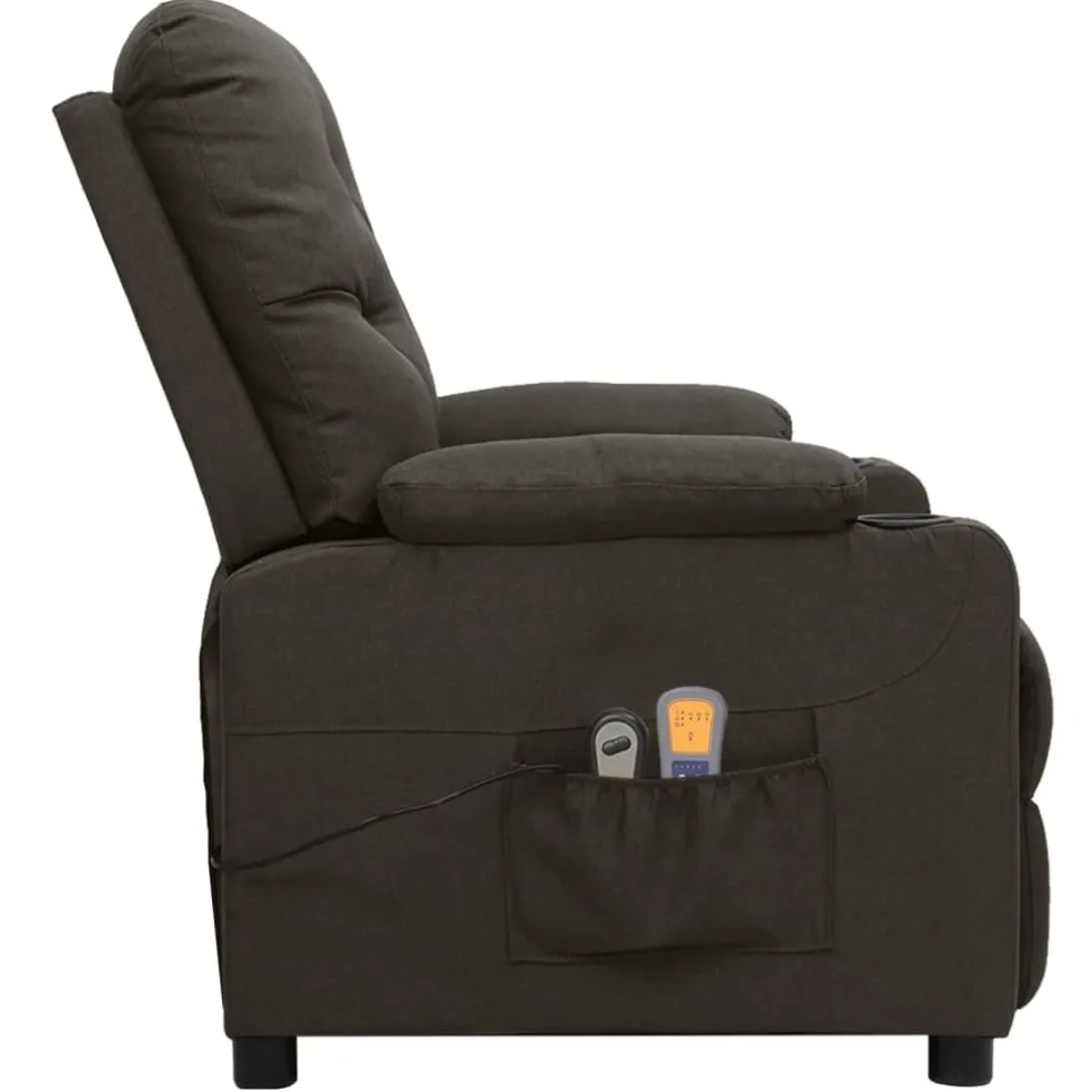 vidaXL Massagestoel elektrisch stof taupe