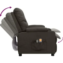 vidaXL Massagestoel elektrisch stof taupe