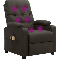 vidaXL Massagestoel elektrisch stof taupe