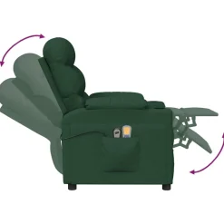 vidaXL Massagestoel elektrisch verstelbaar stof donkergroen