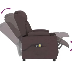 vidaXL Massagestoel elektrisch verstelbaar stof donkerbruin