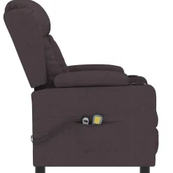 vidaXL Massagestoel elektrisch verstelbaar stof donkerbruin