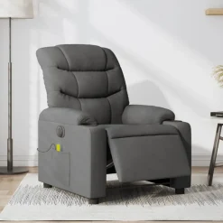 vidaXL Massagestoel elektrisch verstelbaar stof donkergrijs