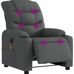 vidaXL Massagestoel elektrisch verstelbaar stof donkergrijs