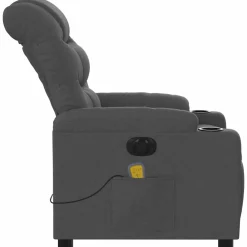 vidaXL Massagestoel elektrisch verstelbaar stof donkergrijs