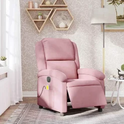vidaXL Massagestoel elektrisch verstelbaar fluweel roze