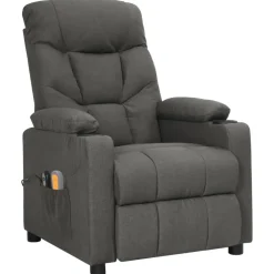 vidaXL Massagestoel elektrisch stof donkergrijs