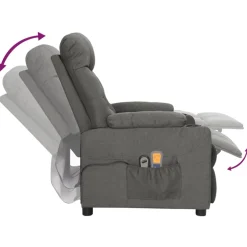 vidaXL Massagestoel elektrisch stof donkergrijs