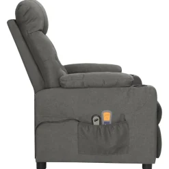 vidaXL Massagestoel elektrisch stof donkergrijs