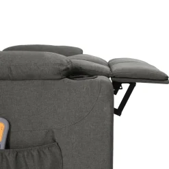 vidaXL Massagestoel elektrisch stof donkergrijs