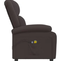 vidaXL Massagestoel elektrisch verstelbaar stof donkerbruin