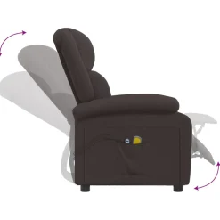 vidaXL Massagestoel elektrisch verstelbaar stof donkerbruin