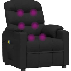 vidaXL Massagestoel elektrisch stof zwart