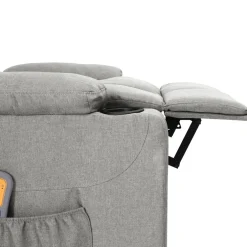 vidaXL Massagestoel elektrisch stof lichtgrijs