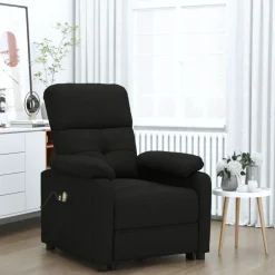 vidaXL Massagestoel elektrisch stof zwart