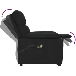 vidaXL Massagestoel elektrisch stof zwart