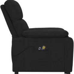 vidaXL Massagestoel elektrisch stof zwart