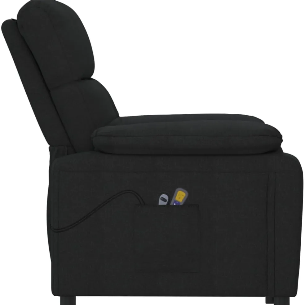 vidaXL Massagestoel elektrisch stof zwart