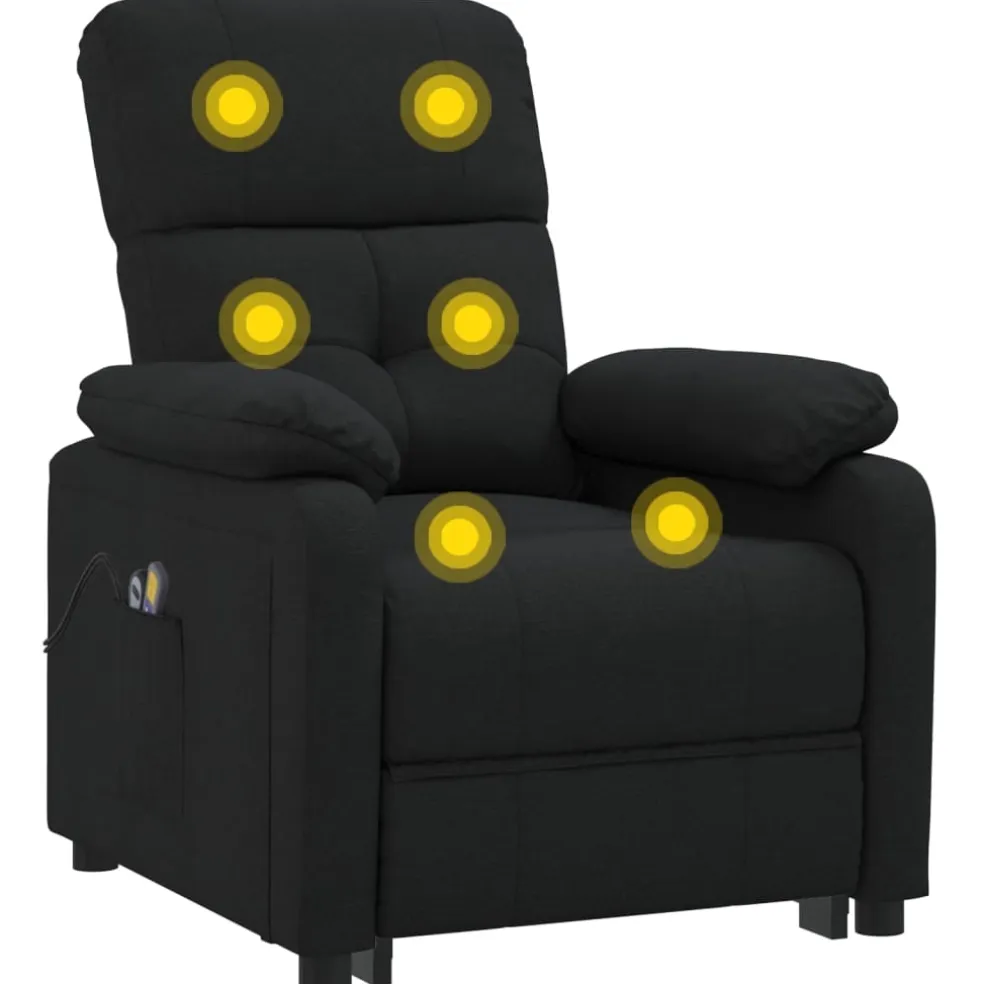 vidaXL Massagestoel elektrisch stof zwart