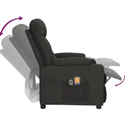 vidaXL Massagestoel elektrisch stof zwart