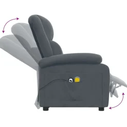 vidaXL Massagestoel elektrisch stof taupe