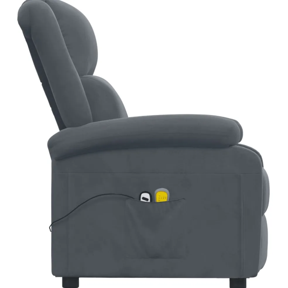 vidaXL Massagestoel elektrisch stof taupe