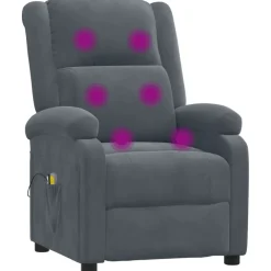 vidaXL Massagestoel elektrisch stof taupe