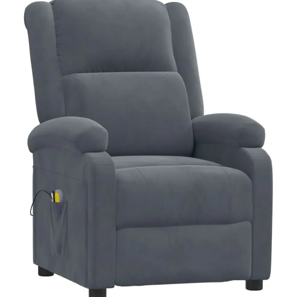 vidaXL Massagestoel elektrisch stof taupe
