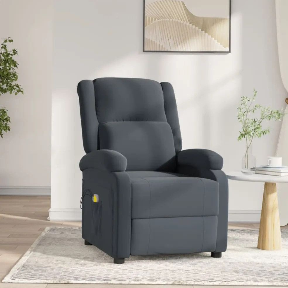 vidaXL Massagestoel elektrisch stof taupe