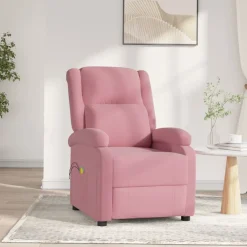 vidaXL Massagestoel elektrisch fluweel roze