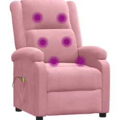 vidaXL Massagestoel elektrisch fluweel roze