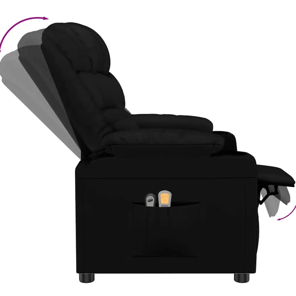 vidaXL Massagestoel elektrisch kunstleer zwart