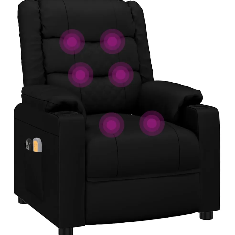 vidaXL Massagestoel elektrisch kunstleer zwart