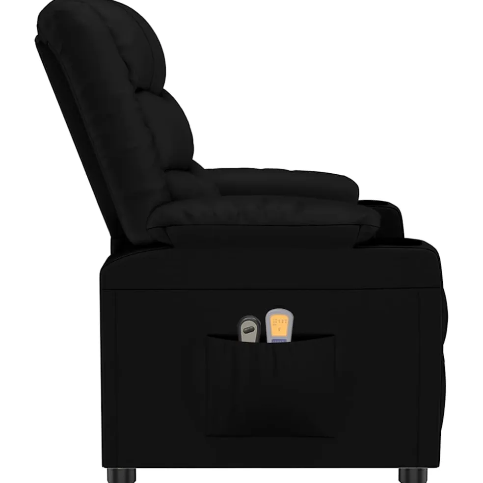 vidaXL Massagestoel elektrisch kunstleer zwart