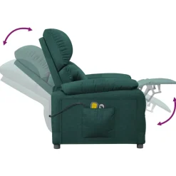 vidaXL Massagestoel elektrisch verstelbaar stof donkergroen