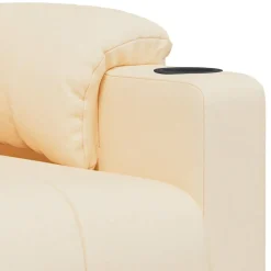 vidaXL Massagestoel elektrisch stof crèmekleurig