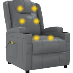 vidaXL Massagestoel kunstleer antracietkleurig