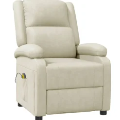 vidaXL Massagestoel kunstleer crèmekleurig